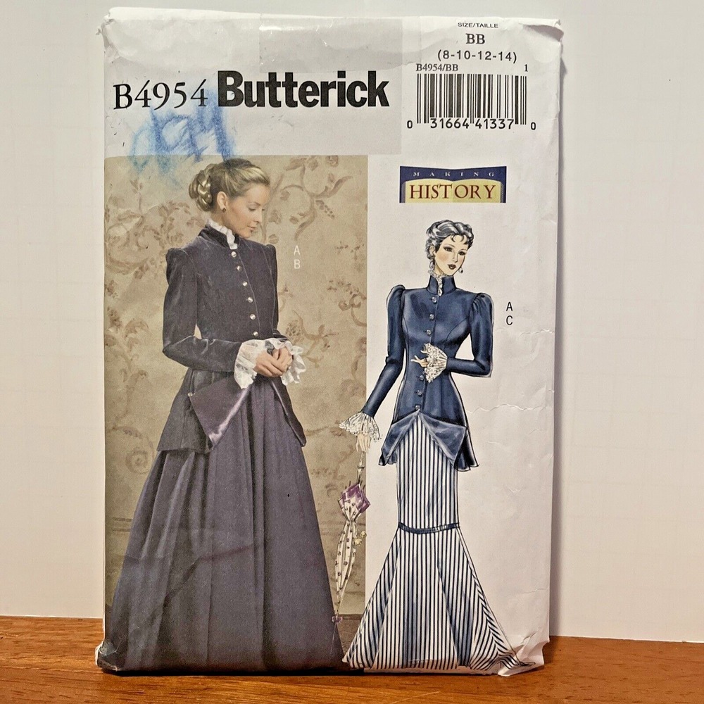 Butterick B4954 Making History Edwardian Costume Pattern Misses Size 8-14 Uncut